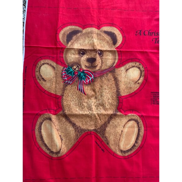 Hallmark Cards A Christmas Gathering Teddy Bear Fabric 19x16 Panel Sew & Stuff - Picture 8 of 8